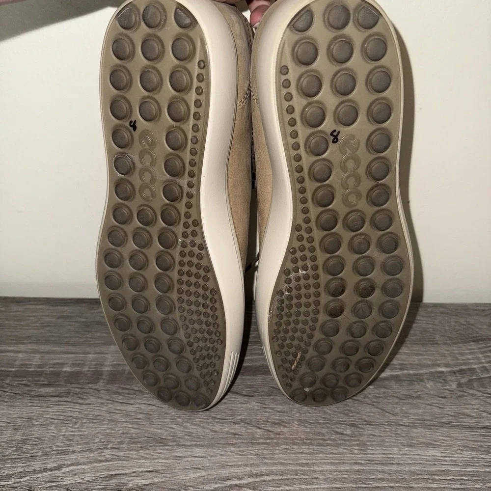ECCO Mens Navajo Brown Gray Soft Leather‎ Sneakers Size 10
